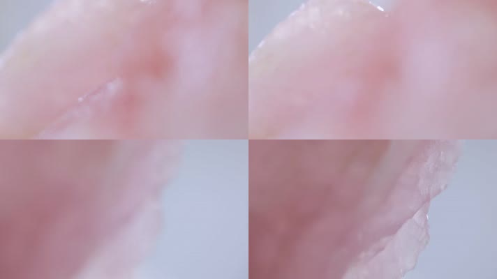 水晶石粉色水晶石视频粉晶石粉水晶矿石特写