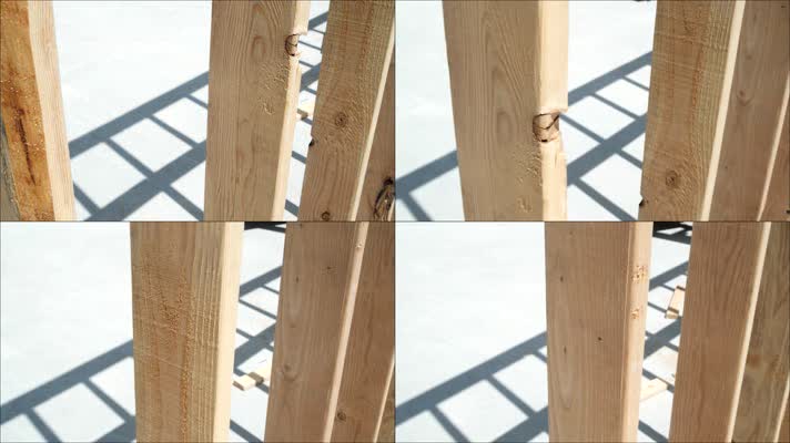 木质建筑结构施工工人