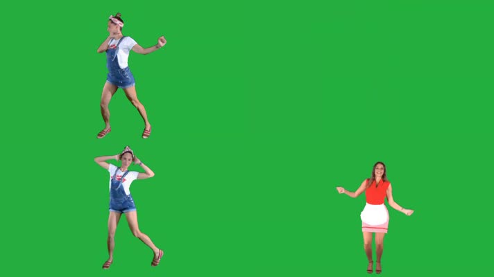 绿幕 绿屏 绿布 抠像 影视 后期 特效 视频素材 跳舞 女孩 美女绿幕