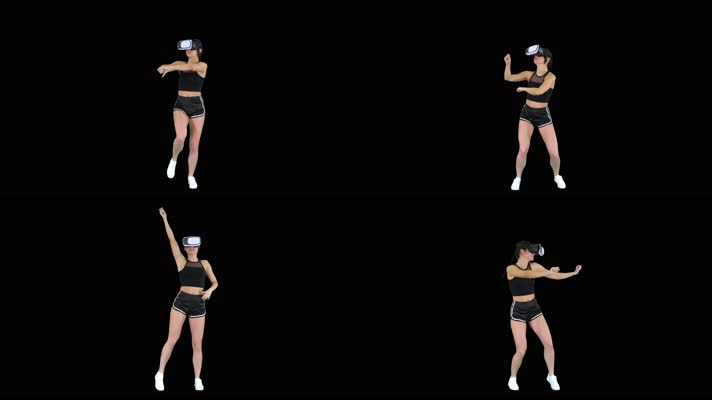 VR虚拟现实，美女跳舞，透明通道