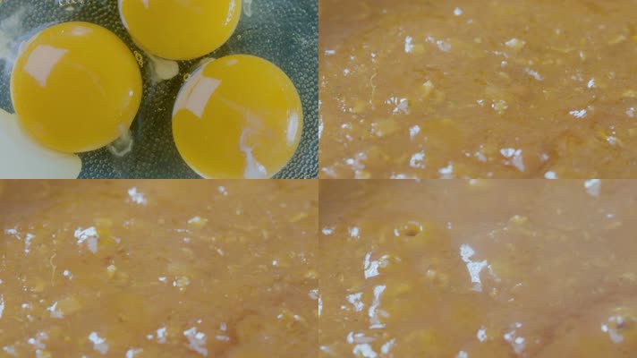 牛奶鸡蛋视频慢镜头牛奶倒入鸡蛋熬粥蛋羹
