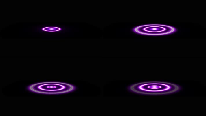立体4K粉紫色光点光环圈雷达扩散通道视频 
