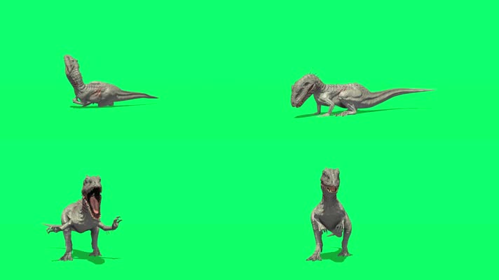 恐龙攻击咆哮绿屏