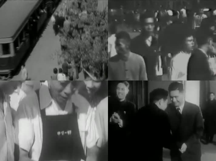 1949年解放初期的上海街道厂房民生