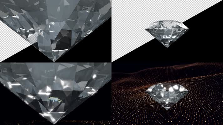三维水晶钻石透明通道素材包