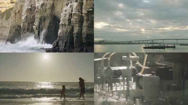 企业宣传片空镜素材 海浪拍打岸边 冲刷海