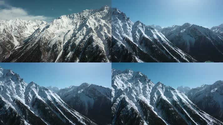 4k西藏风光视频雪山雪峰近景
