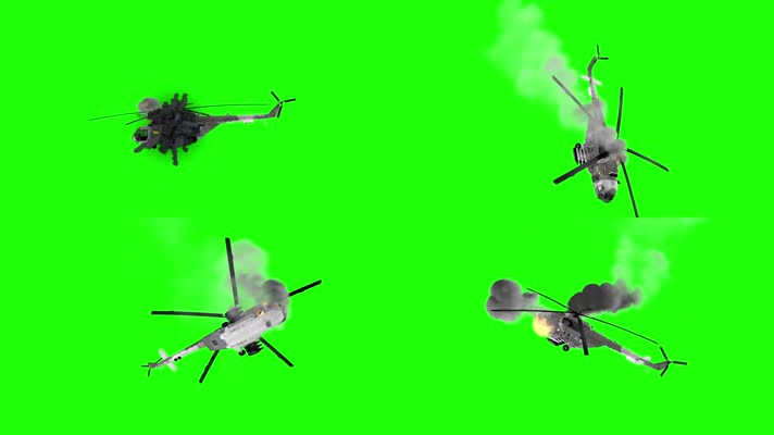 军用直升机被击中绿屏 (2)