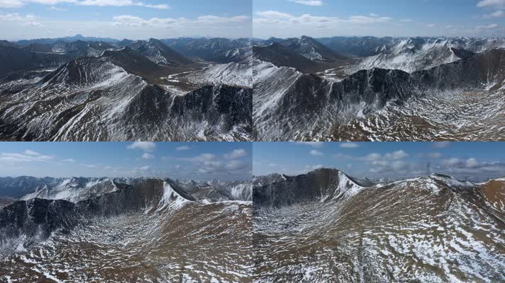 4k西藏风光视频延绵的高原雪山