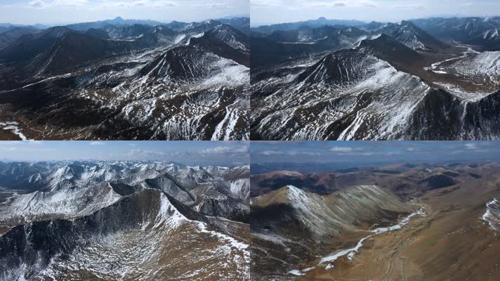 4k西藏风光视频延绵不绝的高原雪山雪峰