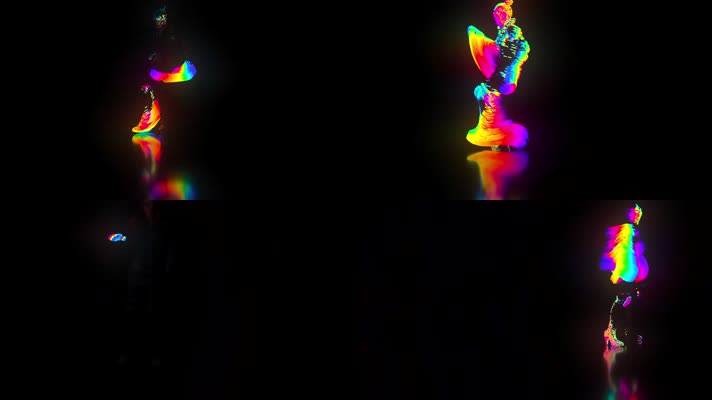 彩虹舞者，创意荧光舞蹈，夜光创意舞蹈