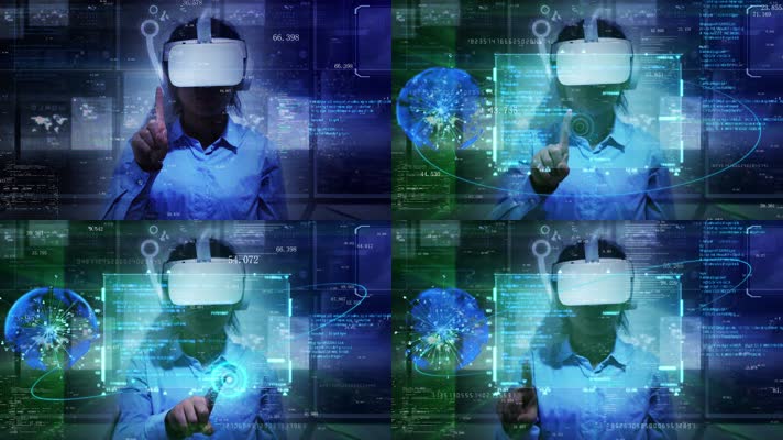 VR智能穿戴虚拟现实科幻屏幕演示ae模板