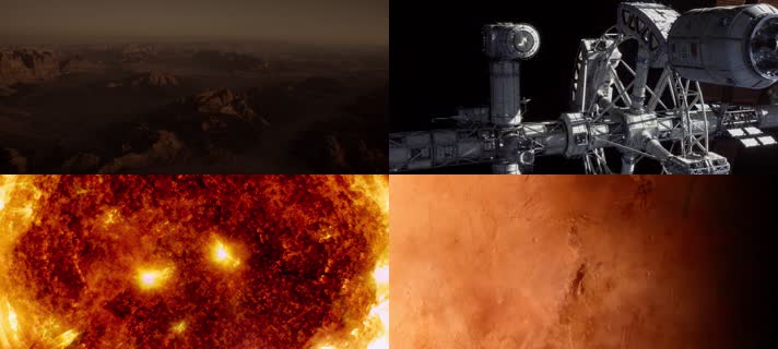 CG特效 三维场景 火星表面 国际空间站