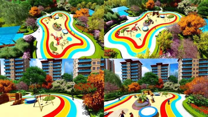 三维游乐设施园林景观儿童乐园动画