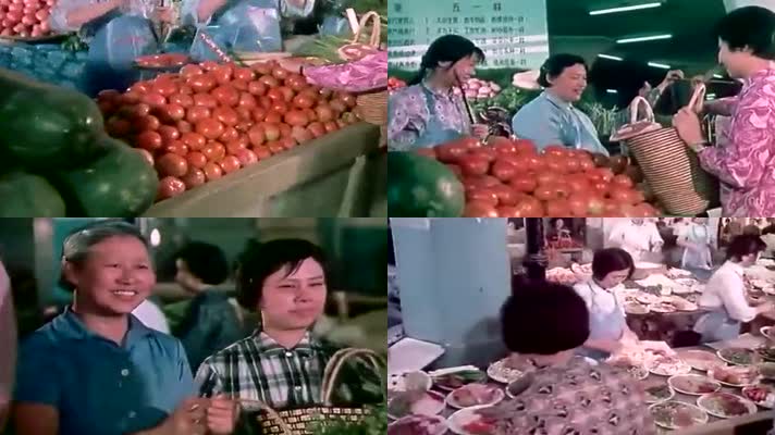 80年代上海菜市场超市商场-改革开放