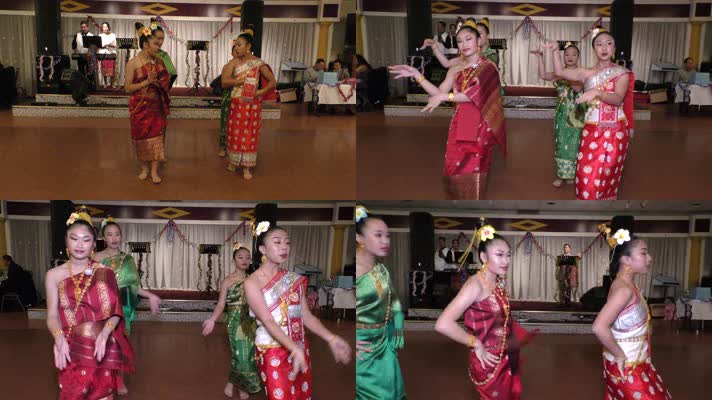 老挝舞蹈，老挝民族服饰服装，老挝美女