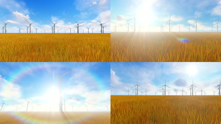 三维动画新能源风力发电