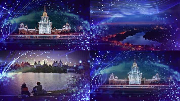俄罗斯风情莫斯科郊外的晚上视频素材
