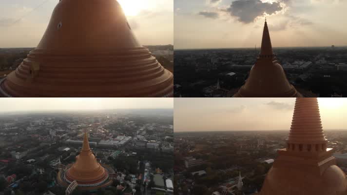 4K航拍泰国佛统府世界最高大佛塔