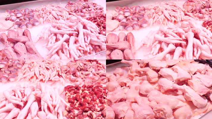 超市冷链生鲜肉类海鲜4k实拍素材