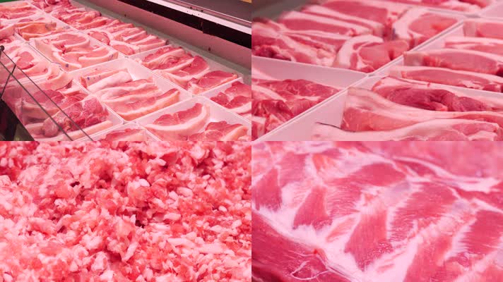 超市生鲜鲜肉生猪肉排骨肉馅精廋肉4k