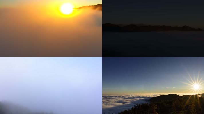云海仙境云雾缭绕气势磅礴，4K唯美云端星空