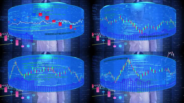vr虚拟现实金融股市K线走势图全息屏幕显