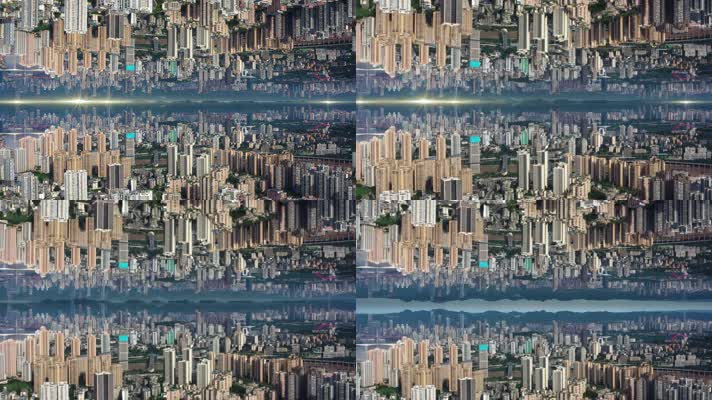 重庆城市全景逆世界3D盗梦空间素材2