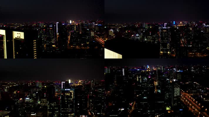 成都高新区夜景航拍素材5