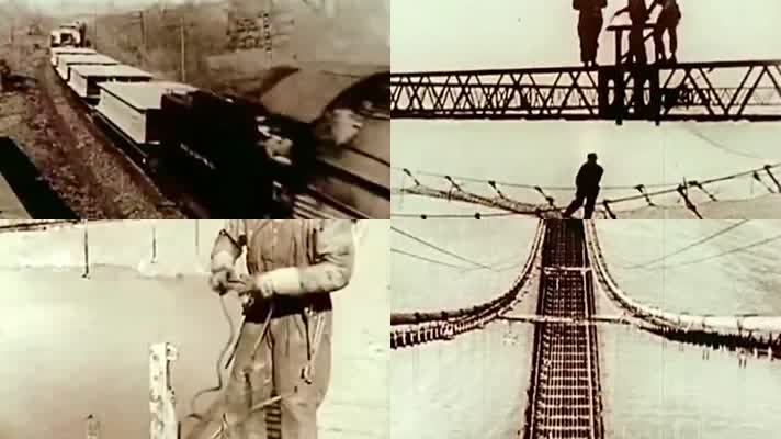30年代旧金山金门大桥建造现场