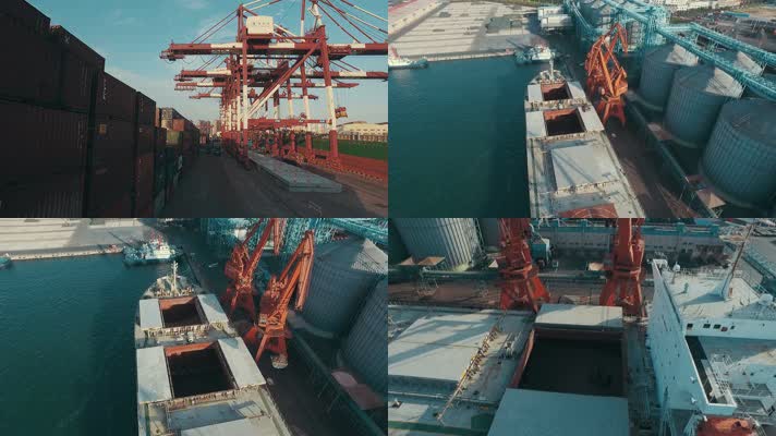 港口 海港 集装箱 码头 货轮 无人码头 自动