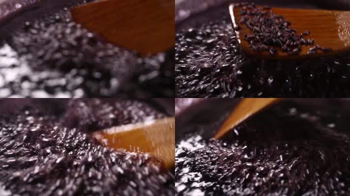 实拍熬紫米粥 (1)