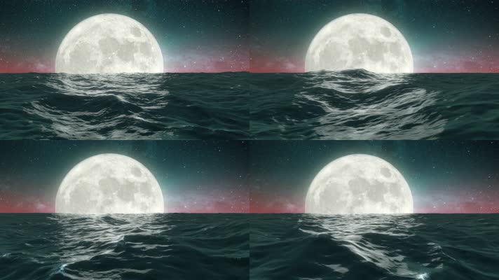 4K大海明月视频背景