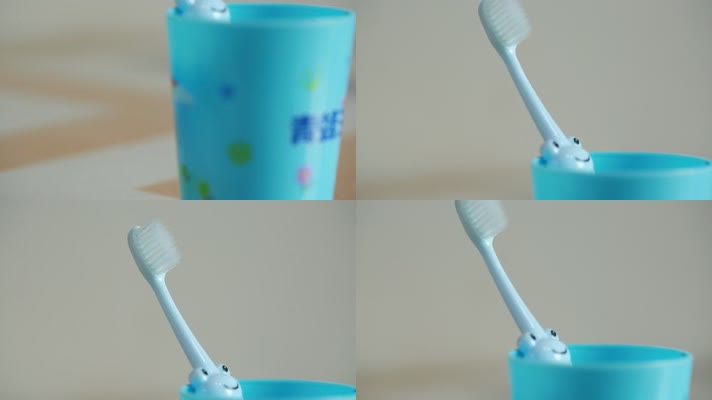 实拍儿童牙刷牙膏和漱口杯 (3)
