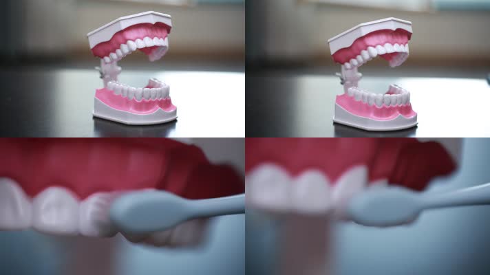 实拍牙齿模型演示刷牙 (6)