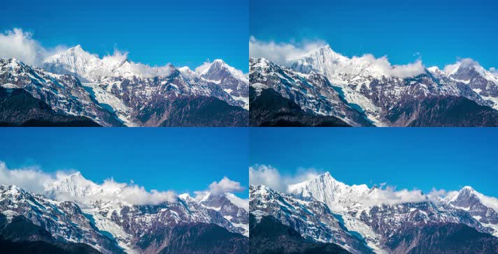 8k梅里雪山风景区延时自然风光素材