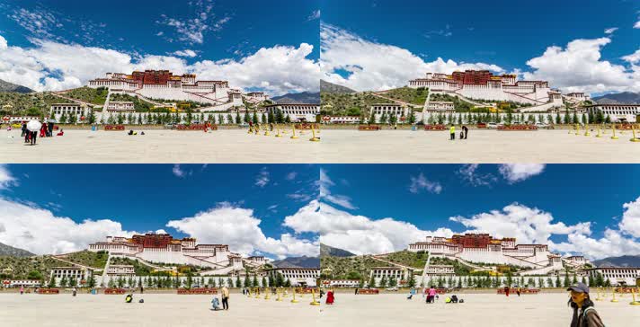 8k延时高原西藏拉萨布达拉宫全景素材