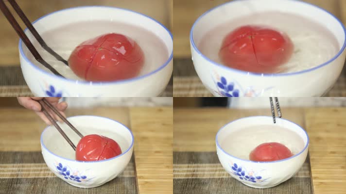 实拍开水烫番茄去皮切块 (7)