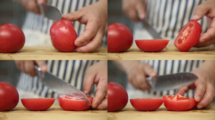 实拍开水烫番茄去皮切块 (2)