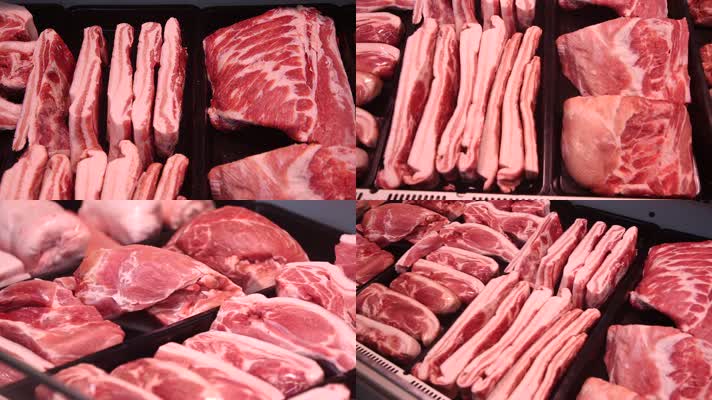 实拍肉类市场各种猪肉切分 (18)