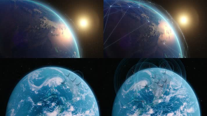 太空地球互联网络信息科技4K