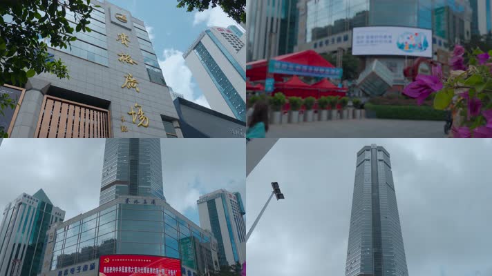 4k疫情期间深圳赛格电子广场高楼视频素材
