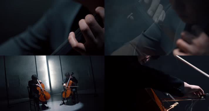 大提琴，拉大提琴，激情投入