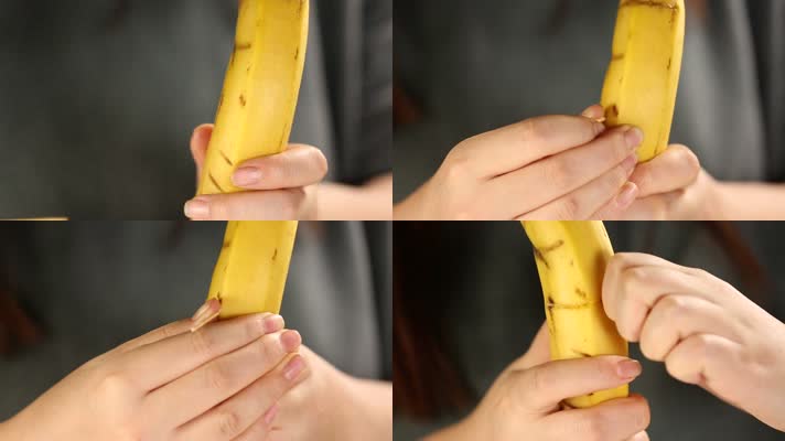 实拍花刀处理香蕉 (2)