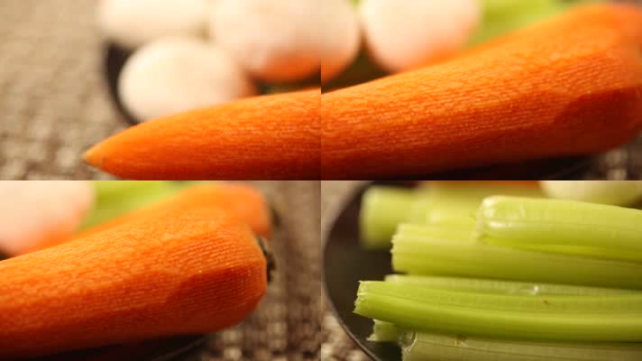 实拍切胡萝卜芹菜各种蔬菜 (4)