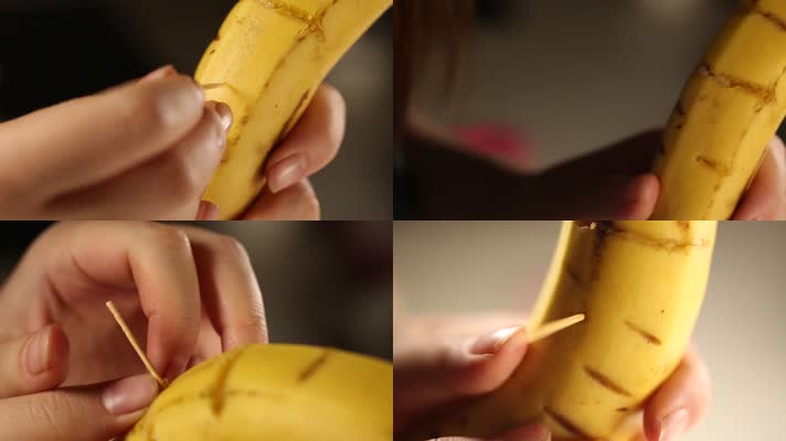 实拍花刀处理香蕉 (3)