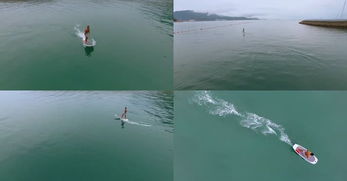 4k冲浪运动视频冲浪运动员深圳海湾冲浪
