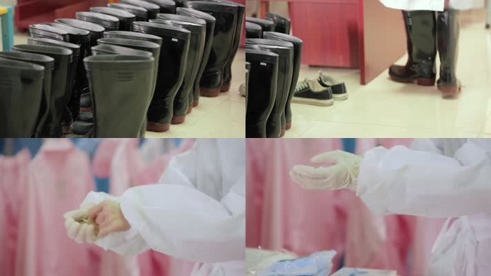 医生视频医疗工作人员穿防护服水鞋戴手套