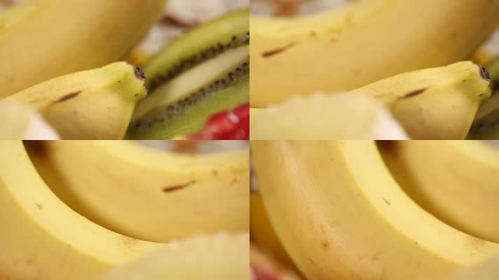 实拍香蕉柚子石榴各种水果 (1)