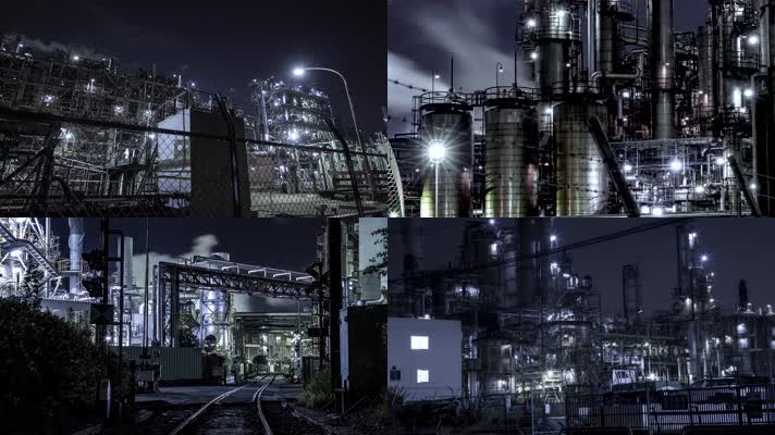 【4K】化工厂夜景